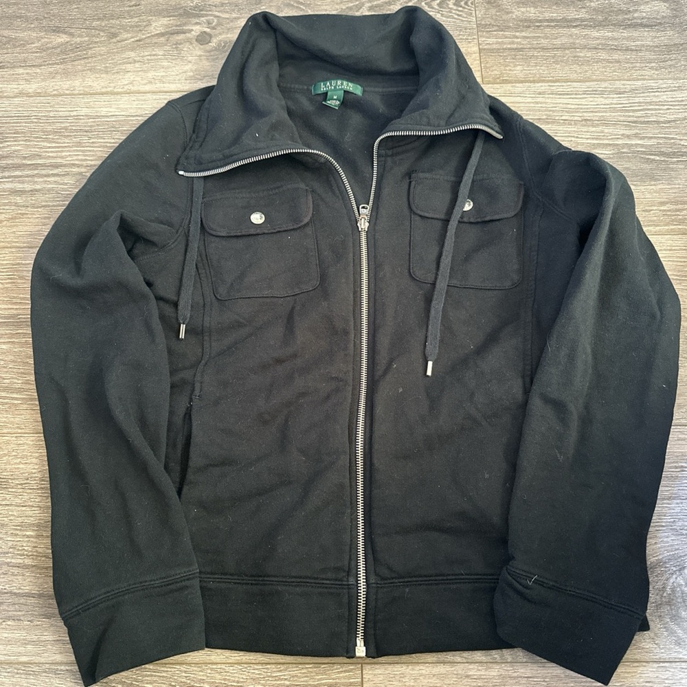 Ralph Lauren Men's Black Zip-Up Sweater